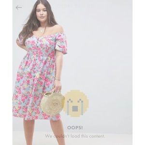 Curve off shoulder mini dress in floral